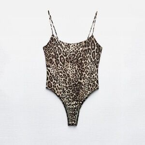 Zara Leopard Print Bodysuit